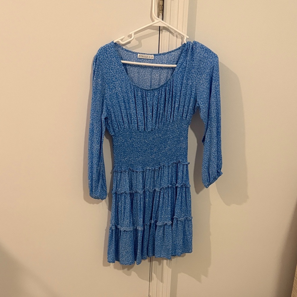 Blue Long Sleeve Dress